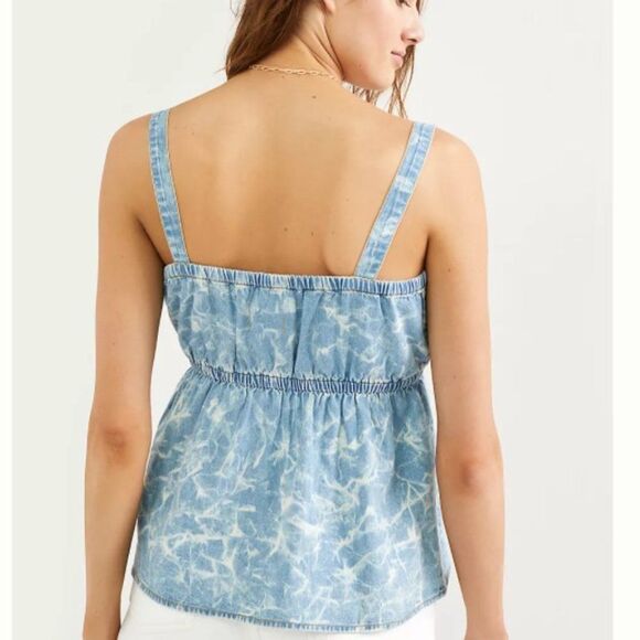 Anthropologie Chambray V-Neck Tank Porridge Large NWT - Picture 2 of 6
